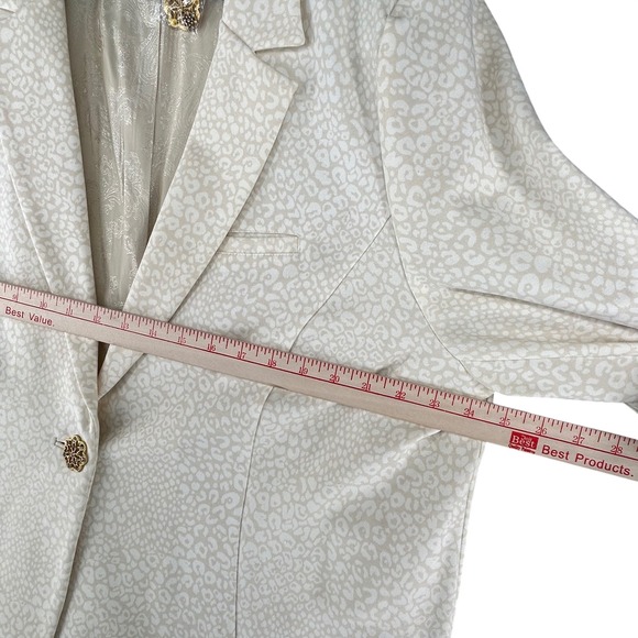 Soft Surroundings Leontine Ponte Animal Blazer Jacket Cream Womens Plus Size 2X - Picture 2 of 16